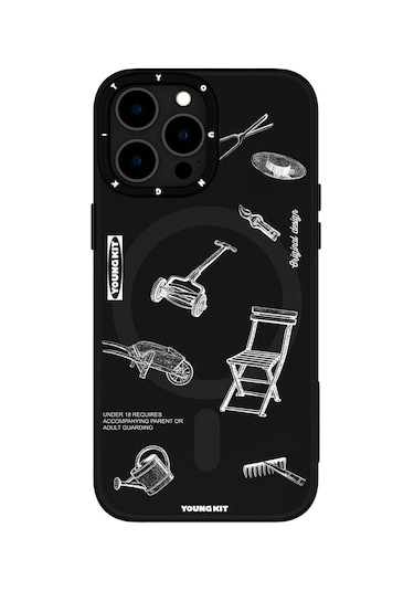 İphone 14 Pro Max Uyumlu Kılıf Magsafe Şarj Özellikli Desenli Youngkit Plaything Serisi Kapak