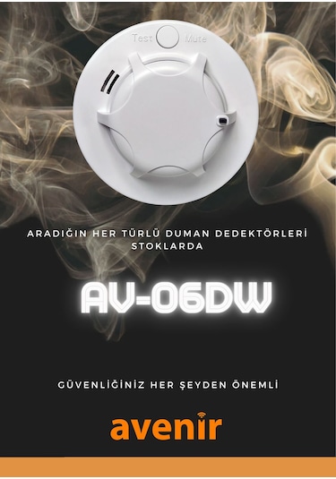 Av-06dw Wifi Kablosuz Akıllı Duman Dedektörü Yangın Alarmı 90db Sesli Pilli