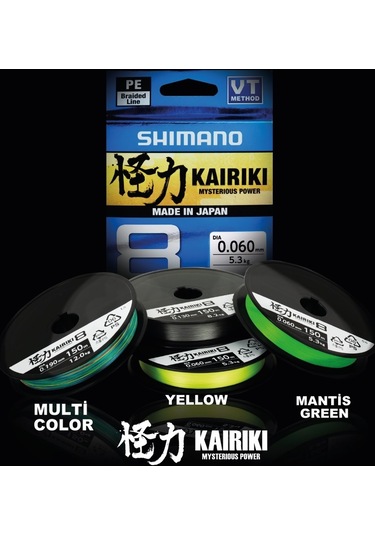 Yeni Shimano Kairiki 8 300mt Mantis Green 0.190mm/12.0kg