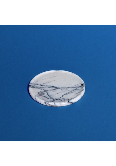 Bariere Yuvarlak Mermer Tepsi Gri-beyaz 1 Adet