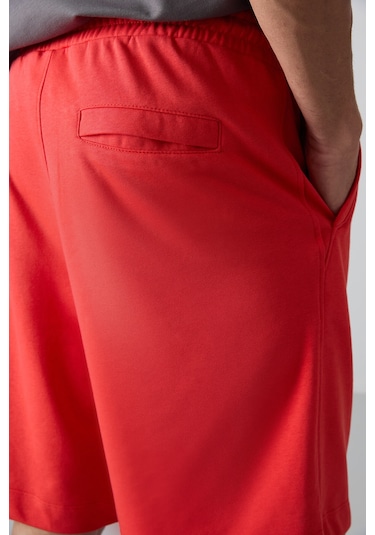 Tommy Life Fiesta Pamuklu Kalın Yumuşak Dokulu Comfort Fit Basic Erkek Şort - 81261 Kırmızı