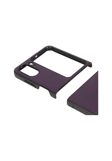 Oppo Find N2 Flip Mor Deri Kılıf Kaiyi