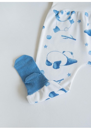 Organik Panda 3'lü Set Mavi Mavi