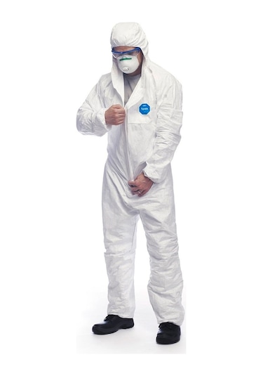 Tyvek 500 Xpert Başlıklı Kimyasal Koruyucu Tek Kullanımlıktulum L