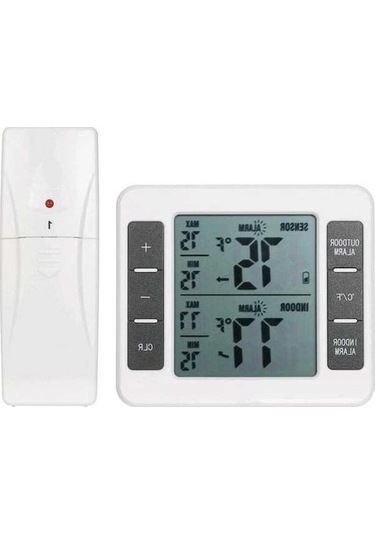 Novahub Kablosuz Dijital Termometre - İç/dış Mekan Sıcaklık Ölçer, Alarmlı, 100m Menzilli Sensör, Maks/min Hafızalı