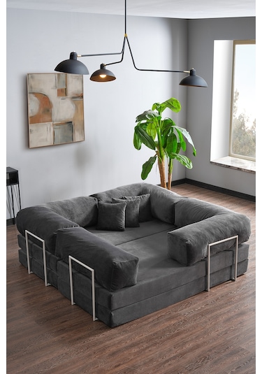 Legom Lucas Aktivite Koltuğu Yatak Olabilen Çok Amaçlı Kanepe L Koltuk Antrasit Antrasit