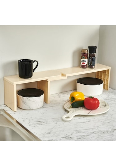 Deco Raf Düzenleyici Organizer 2 Farklı Kullanım Çok Amaçlı Dolap İçi Düzenleyici Beyaz