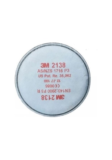 3M  6200 Yarım Yüz Gaz Maskesi + 2138 P3 Organik Ozon Filtresi
