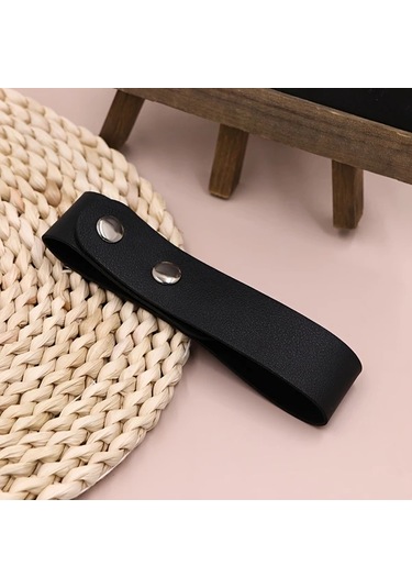 Willowhaven Siyah 1 Adet Yüksek Kaliteli Pu Yapay Deri Kamçı Karabina - Kemere Asmak İçin Siyah - 1 Adet