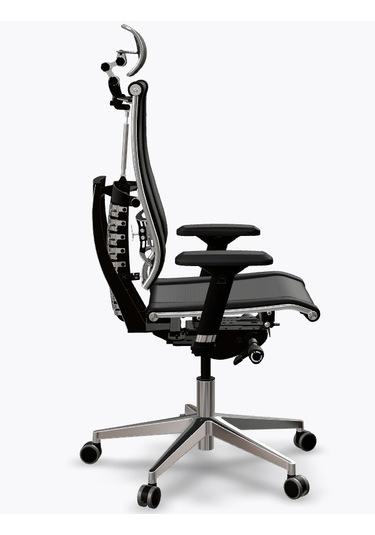 Yoga Ergonomik Koltuk Bel Destekli, Tekerlekli, Yükseklik Ayarlı, Deri Yönetici Koltuğu - A4.3.15.139 Siyah