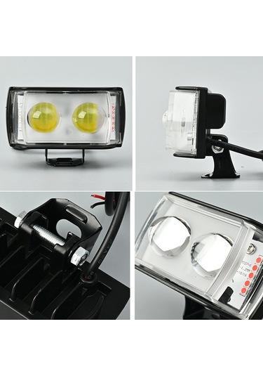 Motosiklet Led Spot Harici Mini Lens Yüksek Parlaklık Flaş Far Sürüş Sis Lambaları 2 Lens