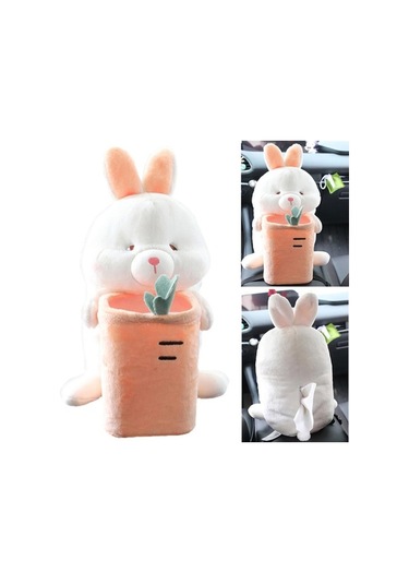 Createtech Yumuşak Tavşan Peluş Oyuncak Sevimli Suntek Kutu Çöp Araba Qr Diğer