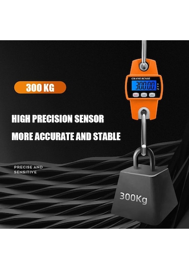 300 KG Komple Çelik Askı Kancalı Terazi-Vinç Kantarı