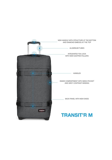 Eastpak Transıt'R M Black Denim Valiz Vfe-Ek0A5Ba877H1