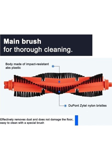 Unimarket Xiaomi Mijia Robot Süpürge 2s 3c Parçaları - Paspas, Bez, Filtre, Yan Fırça Süpürge Yedek Parçaları 2 Adet