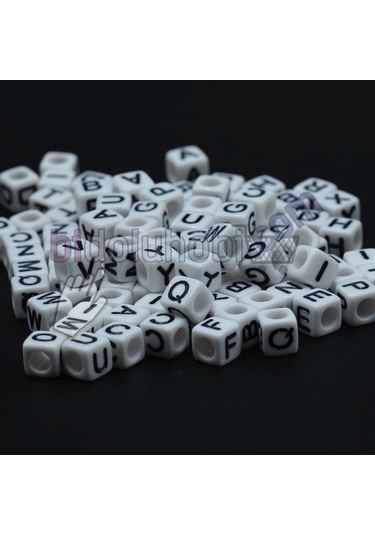 Harf Boncuk Akrilik Küp 10 Mm Beyaz 500 Gr