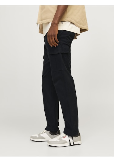 Jack & Jones Erkek Pamuklu Kargo Pantolon - Kane - 12258150 Siyah