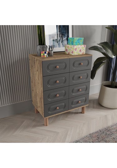 Dova 4 Çekmeceli Şifonyer - Mdf Kapak Antrasit
