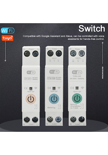 Maiyame Stm-63m 63a Akıllı Sigorta, Tuya Wifi İle Uzaktan Kontrol, Zamanlama Ve Enerji Ölçüm Özellikli, 90-360v Tuya Wifi