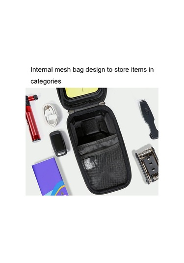 Wıld Man Xt2s 1l Eva Sert Kabuk Dağ Bisikleti Ön Kiriş Çanta Bisiklet Su Geçirmez Telefon Çantası Siyah Siyah