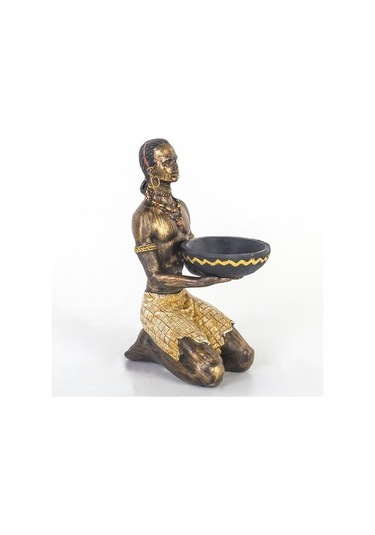 Euro Flora Dekoratif Afrikalı Kadın Biblo 10X14X22 Cm