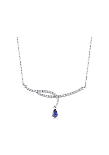0.79 Karat Pırlanta Safir Kolye T13360