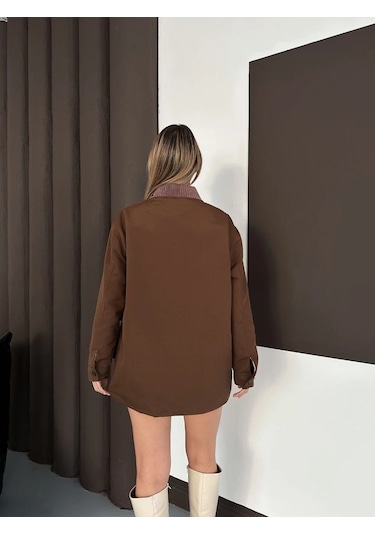 Astarlı Yaka Detaylı Artos Ceket Kahve St2651019 Kahve