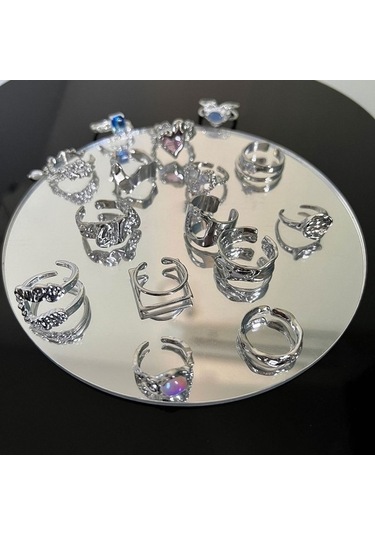 Fastbuy S925 Sterling Silver Vintage Çok Renkli Ring Chain Jewelry, Color: J3456, Ideal For Women Çok Renkli