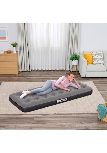 Bestway Single Tek Kişilik Şişme Yatak 185x76x22cm 671gy Gri