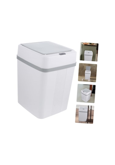 Qianfan Akıllı Çöp Tenekesi Otomatik Sensör Ev Yatak Odası Süt Beyazı