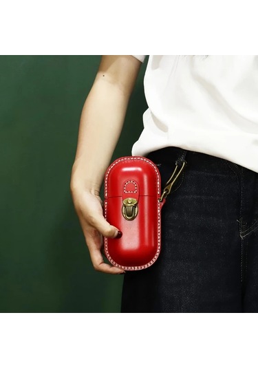 Willowhaven Orijinal Gerçek Deri El Yapımı Retro Gözlük Kılıfı - Anahtar, Kart Ve Bozukluk Saklama Orijinal