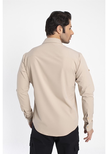 Crozwise Outdoor - Erkek Bej Spor Gömlek - 7132-02 Bej