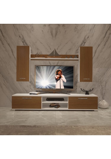 Decoraktiv Eko 7 Mdf Dvd Tv Ünitesi Tv Sehpası Beyaz - Ceviz