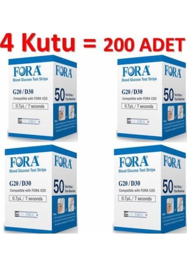 Fora G20 / D30 Şeker Ölçüm Strip 4 x 50'li