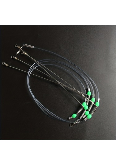 Fırdöndüler, Çıtçıtlar Ve Parlak Boncuklarla Yüksek Mukavemetli Balıkçılık Teli İzleme Lideri Teçhizatı - 20cm