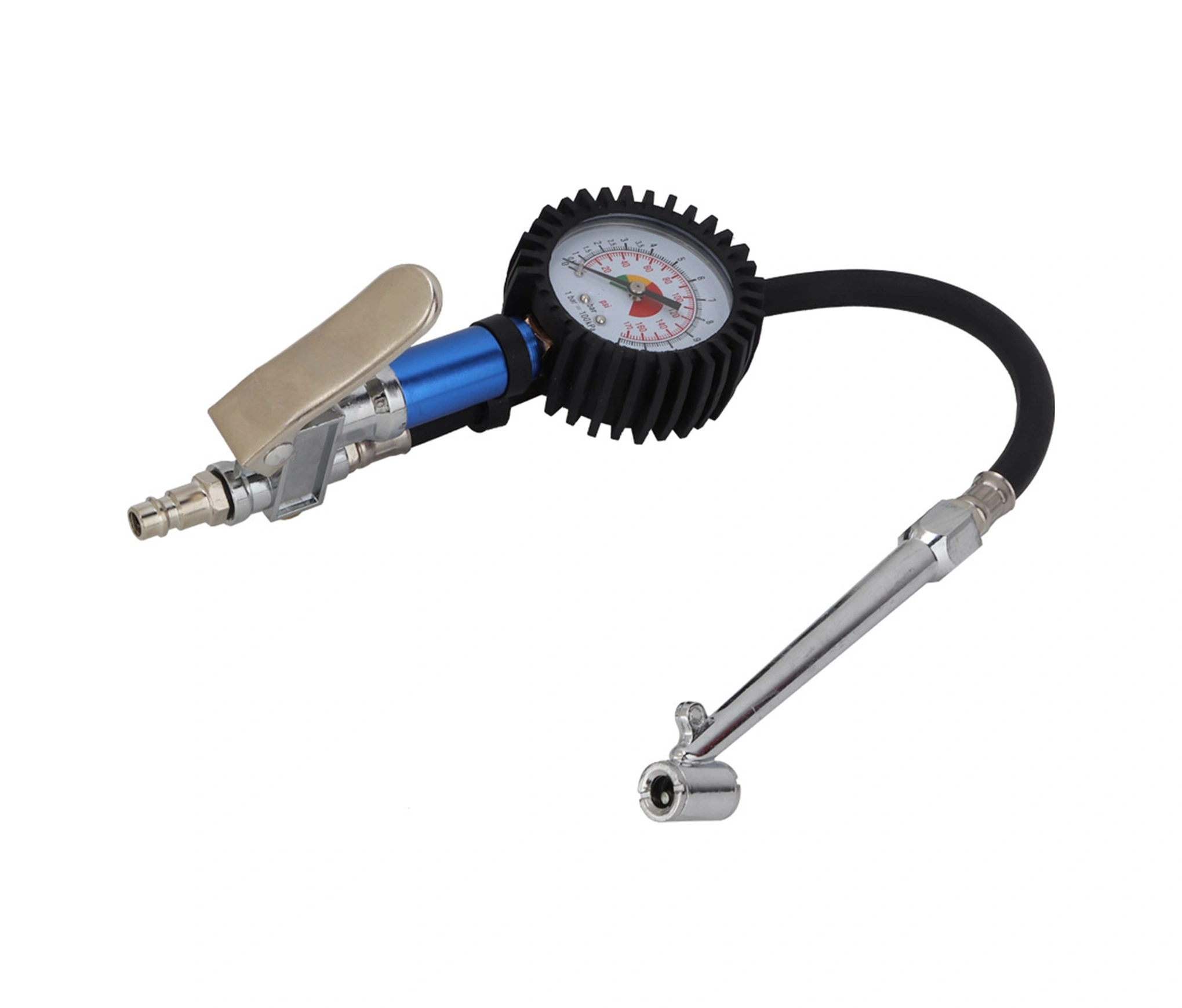 Tenfowee 12 Bar Alüminyum Lastik Basınç Test Cihazı, 55mm Çaplı Çift Okuma Gösterge, Otomatik Kapanan Bakır Uçlu, Basit Kullanım