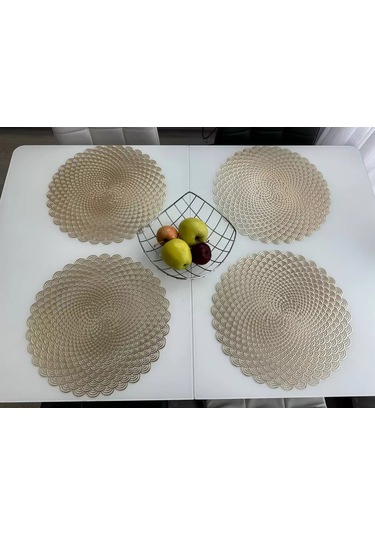 Heavenly Place Mutfak Servisü İçin Yuvarlak Servis Peçeteleri 224636670 Altın Rengi