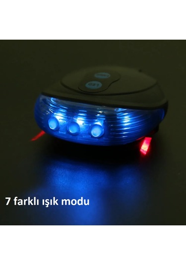 Venaliastore Lazer Güvenlik Işıklı Bisiklet Lambası Arka Led Ikili Lazer 7 Mod