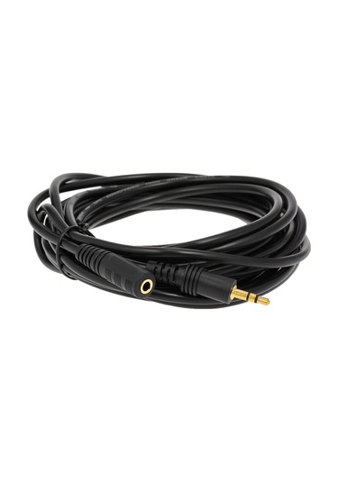Yifomall 5 Metre Uzunlukta Siyah 3.5mm Erkekten Dişiye Ses Genişletme Kablosu Altın Kaplama Bağlantı