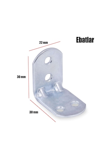 Mobilya Dolap Köşe Bağlantı L Demir Gönye 30x30x22 mm (10 ADET)