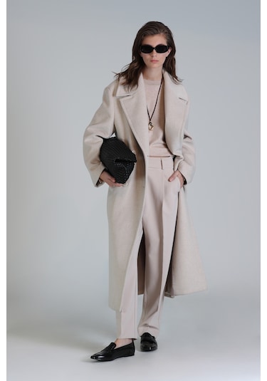 Lufian Burnıe Kadın Palto Bej Bej 122150002100550 Bej