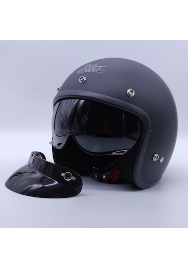 Nikko N313 Yarım Chopper Güneş Vizörlü Kask