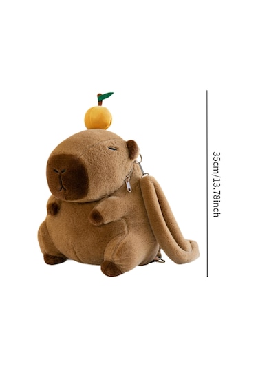Suntek Capybara Sırt Çantası Günlük Sevimli Omuz Turuncu