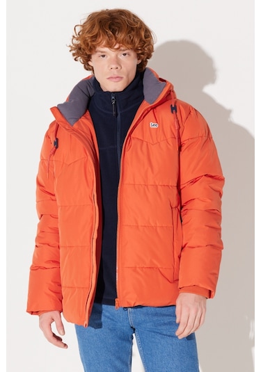 Lee Regular Fit Normal Kesim Kapüşonlu Turuncu Şişme Mont L88Bny700 Turuncu