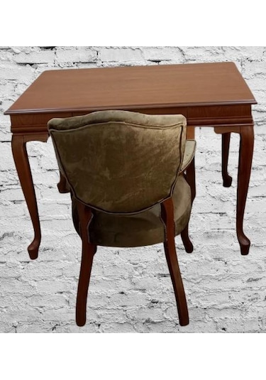 Çalışma Masa-berjer 90395 St Sandalye Kelebek Klasik Ceviz Keten Kumaş Aslan Ayak