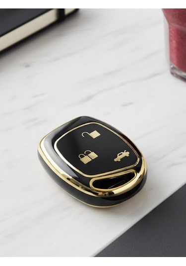 Ford Fiesta Mondeo Focus Transit Fusion 3 Buton Nano Anahtar Kılıfı Siyah-gold