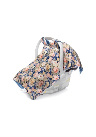Yifomall Bebek Arabası Koltuğu Kılıfı, Güneşten Koruma Ve Isı Sağlama, Pamuk+polyester, 100x78cm, Lacivert Çiçek Desenli 190807
