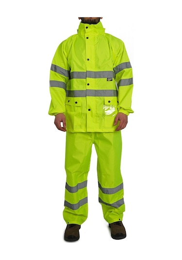 Kkdavm Bestguard Yağmurluk Oxford Reflektörlü Takım Sarı