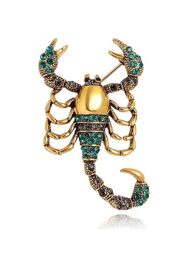 Novahub Altın Akrep Böcek Broş Emaye Pin Metal Pin Erkekler Takı Hediyeler Kadınlar İçin Broşlar Altın