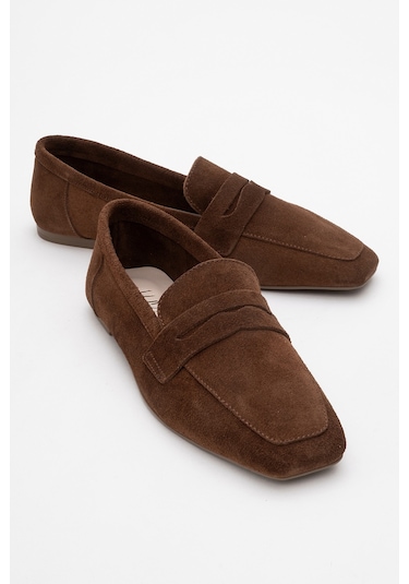 Luvishoes Luvi Shoes Morne Kahverengi Süet Hakiki Deri Kadın Loafer Ayakkabı Kahve Süet